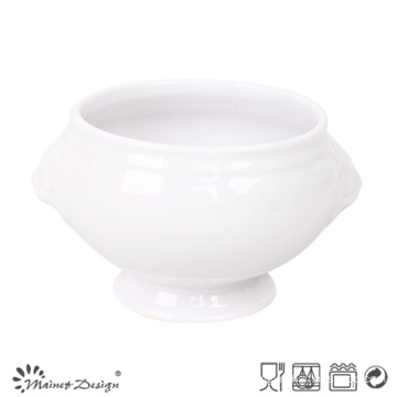 1500ml Ceramic Lion Header White Solid Glaze Mug